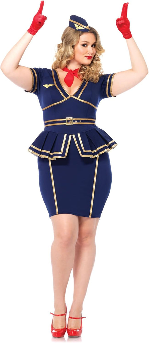 Flight Attendant Costume with Sheer Panel - Fantasy Roleplay Ready main image 0