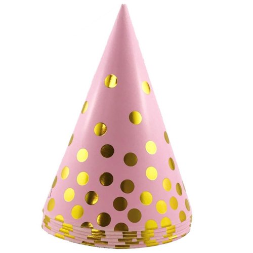 Party Cone Hats - Pink & Gold