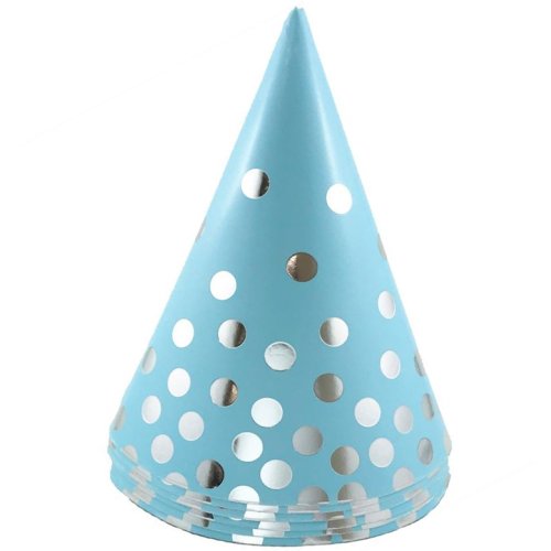 Party Cone Hats - Blue & Silver