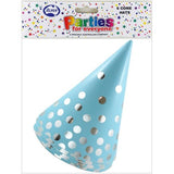 Party Cone Hats - Blue & Silver