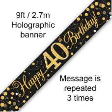 Banner - Happy 40th Birthday SPARKLING FIZZ