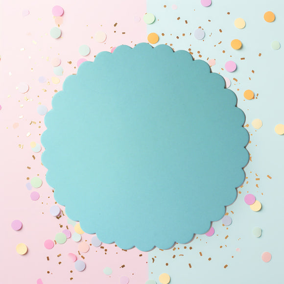 3mm Scalloped Cake Board Blue 10