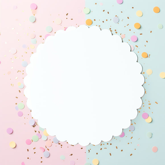 3mm Scalloped Cake Board White 10