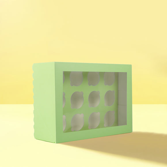 Green Scalloped 12 Cupcake Box