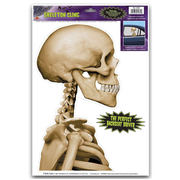 Beistle Skeleton Backseat Driver Car Cling