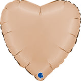 Grabo Foil Solid Colour Heart 46cm Satin Nude