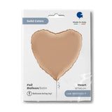 Grabo Foil Solid Colour Heart 46cm Satin Nude