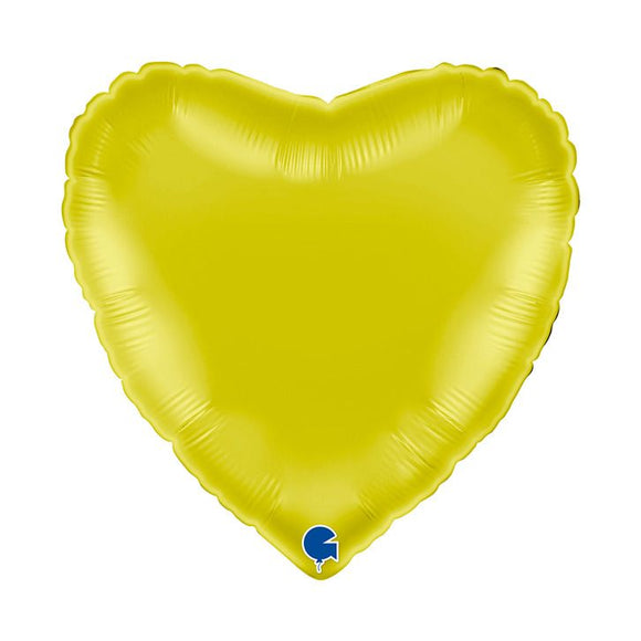 45cm Foil Balloon - Heart Yellow