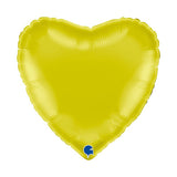 45cm Foil Balloon - Heart Yellow