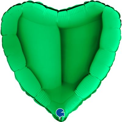 45cm Foil Balloon - Heart Green