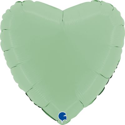 45cm Foil Balloon - Heart Matte Green