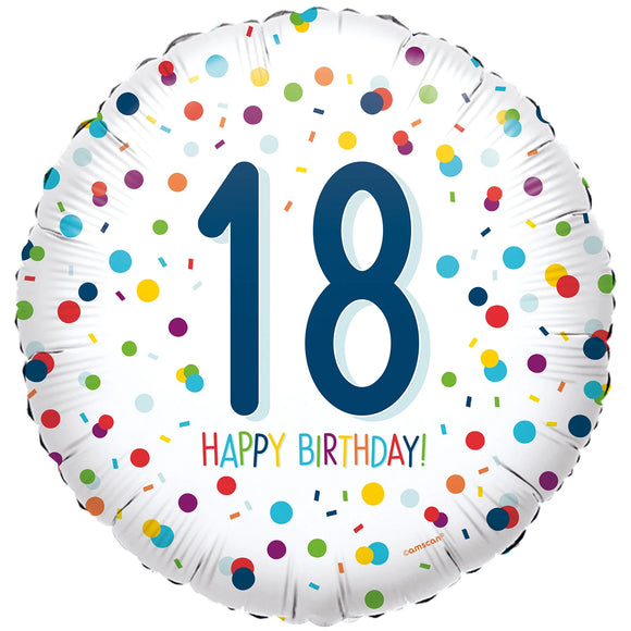 45cm Foil Balloon - HAPPY 18th BIRTHDAY