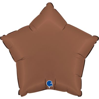 45cm Foil Balloon Star Satin Chocolate