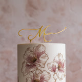 Cake & Candle Gold Metal Cake Topper Mum