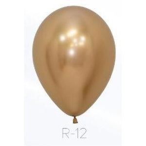 Reflex Gold Latex Balloons - 12 Pack