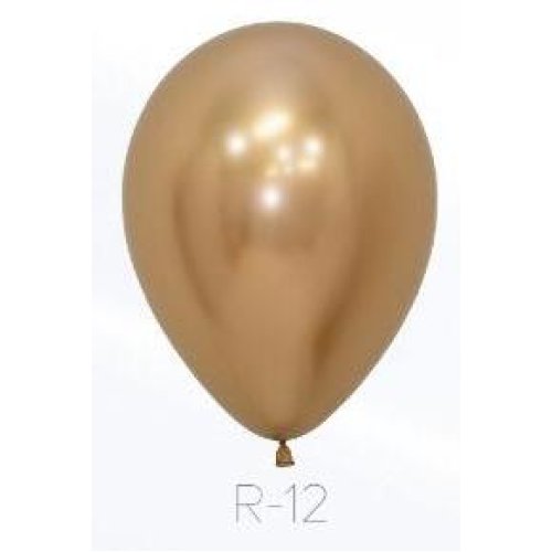 Reflex Gold Latex Balloons - 12 Pack