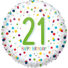 45cm Foil Balloon - HAPPY 21st BIRTHDAY