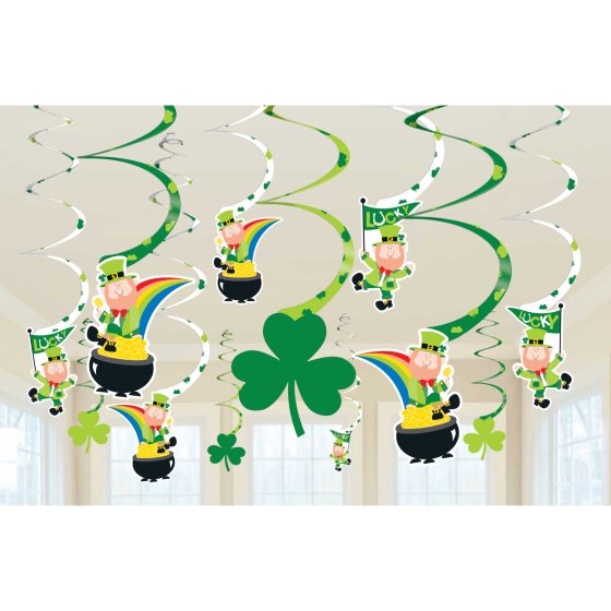 ST PATRICK'S SPIRAL SWIRL DECORATIONS