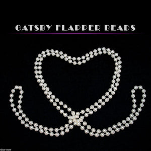 WHITE PEARL FLAPPER BEADS
