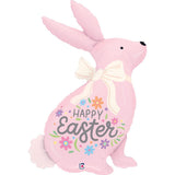 Betallic Foil Shape Easter Pastel Pink Bunny 81cm