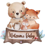 SuperShape Foil Woodland Welcome Baby 86cm