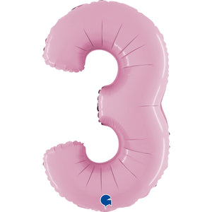 Mid 66cm Numbers PASTEL PINK #3