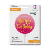 46cm Betallic Foil Balloon Pink Happy Birthday