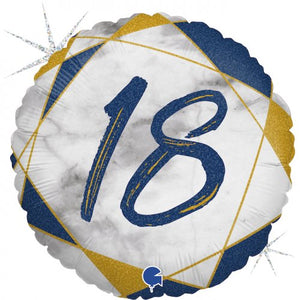 45cm Foil Balloon - 18th BIRTHDAY Blue