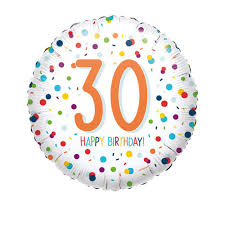 45cm Foil Balloon - HAPPY 30th BIRTHDAY