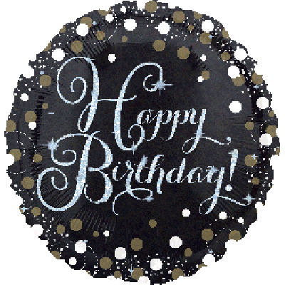 45cm Foil Balloon - HAPPY BIRTHDAY HOLOGRAPHIC SPARKLING