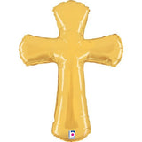 Betallic Foil Shape 99cm Gold Cross