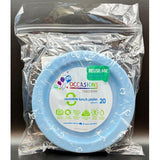 Occasions Reusable Lunch Plates Light Blue 180mm 20Pk