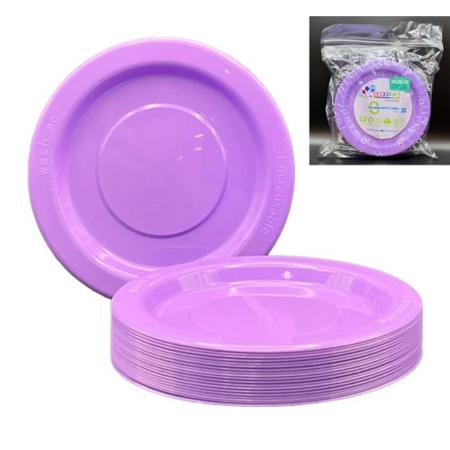 Reusable Lunch Plates Lavender 180mm 20Pk