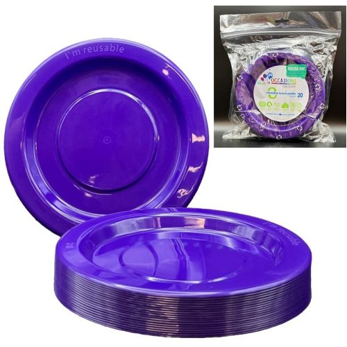 Reusable Lunch Plates Purple 180mm 20Pk