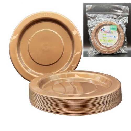 Reusable Lunch Plates Rose Gold 180mm 20Pk