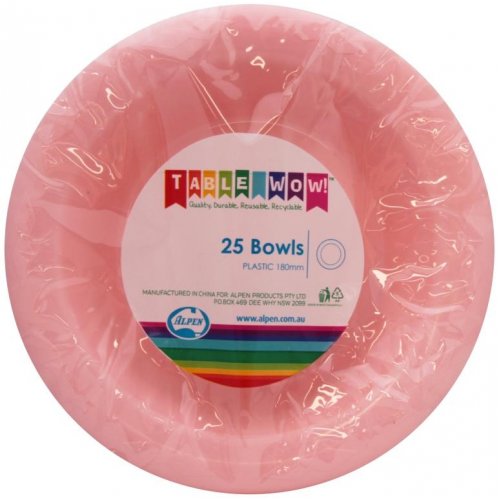 LIGHT PINK - PLASTIC BOWLS