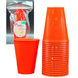 Reusable Plastic Cups 285ml Orange 20Pk