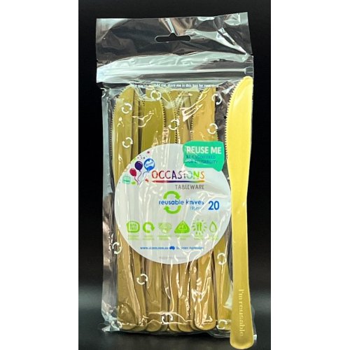 REUSABLE KNIVES - GOLD (20)