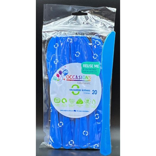 ROYAL BLUE - Plastic Knives 20PK