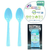 Occasions Reusable Light Blue Plastic Spoons 20Pk