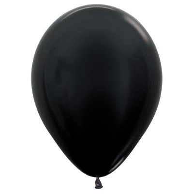 50 PACK BALLOONS - METALLIC BLACK 12CM