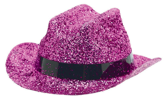 Mini Glitter Cowboy Hat Pink