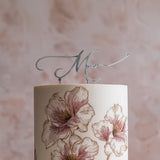 Cake & Candle Silver Metal Cake Topper Mum