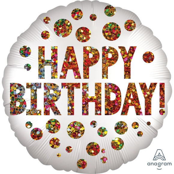 45cm Foil Balloon - HAPPY BIRTHDAY SEQUINS