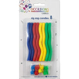 Alpen Occasions Zig Zag Candles 8Pk