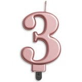 Large Metallic Rose Gold Number Candles 0-9