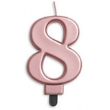 Large Metallic Rose Gold Number Candles 0-9