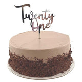 Occasions Acrylic Cake Topper Silver Twenty One