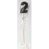Occasions Black Glitter Long Stick Number Candles 0–9