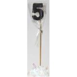 Occasions Black Glitter Long Stick Number Candles 0–9